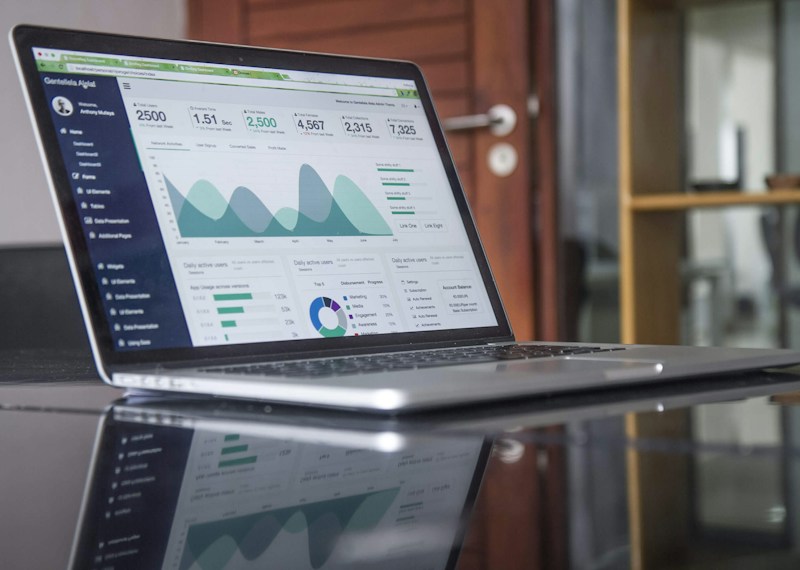 Illustrative photo of website analytics on a laptop